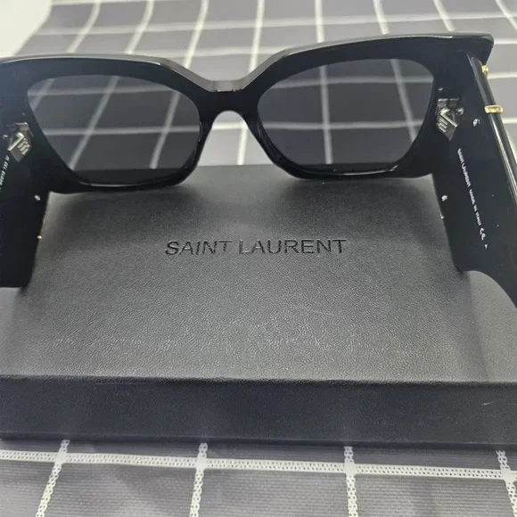 Saint Laurent Black and Gold Sunglasses